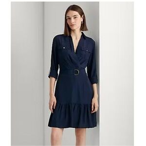 Ralph Lauren Navy Blue Long Sleeve Day-dress. SZ 4